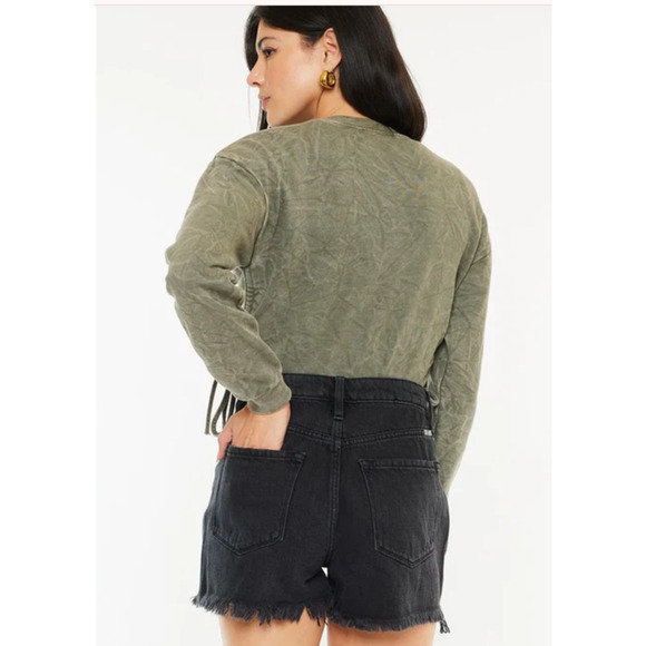 KanCan Ivanna Women's Size 7/27 Ultra High Rise Mom Shorts Dark Gray NWT - Picture 4 of 8